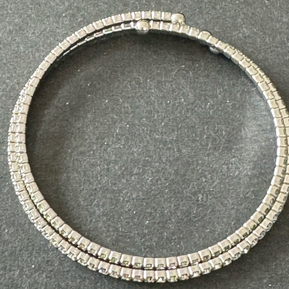 Two Silver and Crystal Bracelets